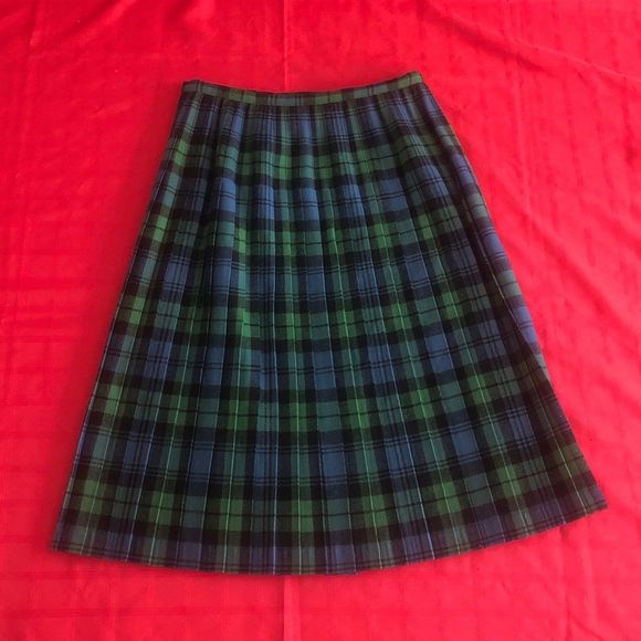 Vintage Mosbrook Authentic Wool Pleated Tartan Plaid Skirt Made in Gr Br… - Picture 8 of 13